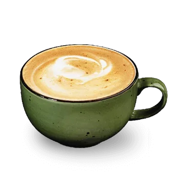 Latte in green cup