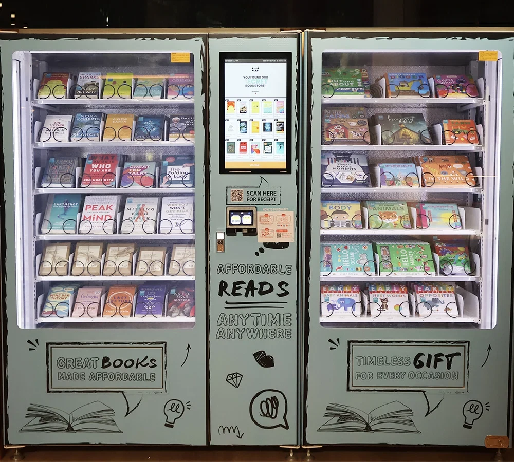 BookBot book vending machine stocked with books